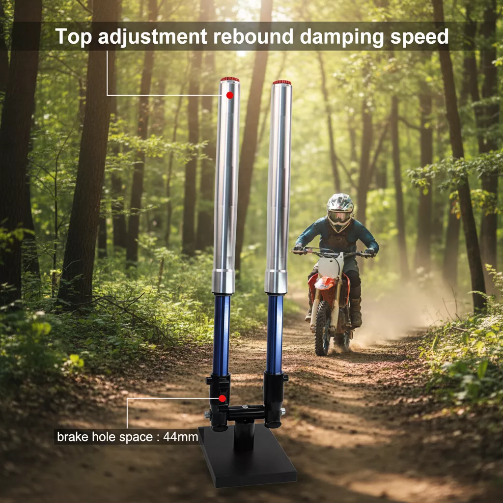 44 மிமீ கால் தலைகீழ் ஃபோர்க் ரீபவுண்ட் அட்ஜஸ்டபிள் மோட்டார் சைக்கிள் ஷாக் அப்சார்பர்